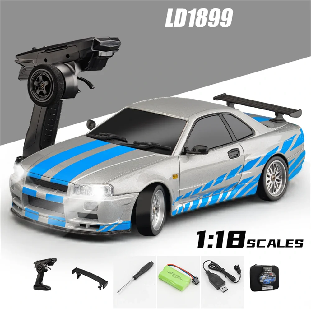 LD1899 Nissian GTR34 Alloy RC Drift Remote Control Car